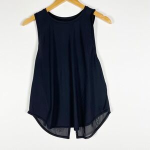 Lululemon Women's Ace Sheer Mesh Tie Back Athletic Tank Top Black Small
